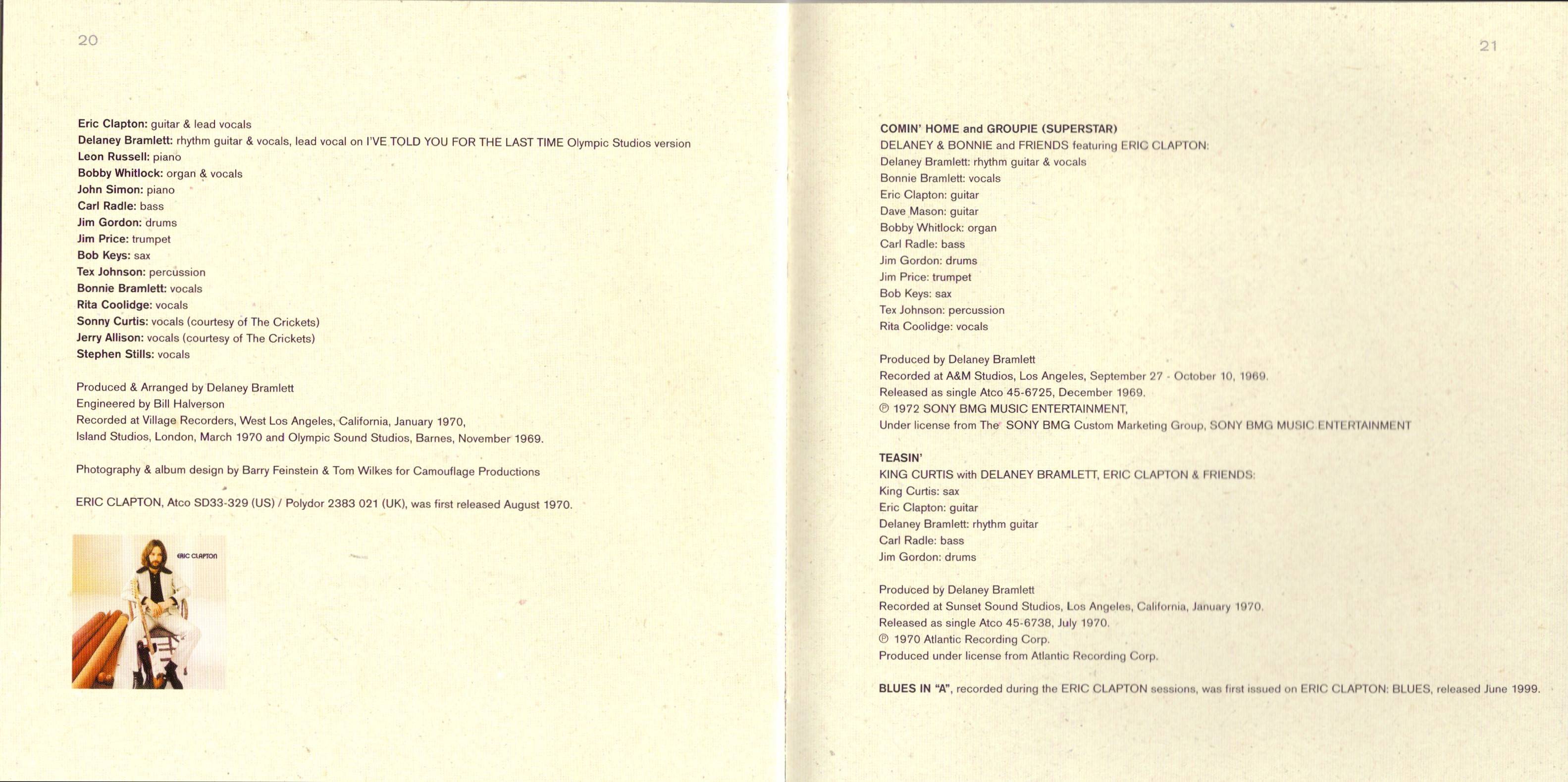 Eric Clapton Eric Clapton Limited Edition : Booklet11 JPN